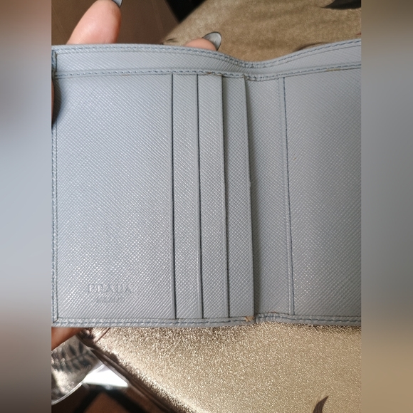 Prada Light Blue Saffiano Leather Wallet - Picture 3 of 13